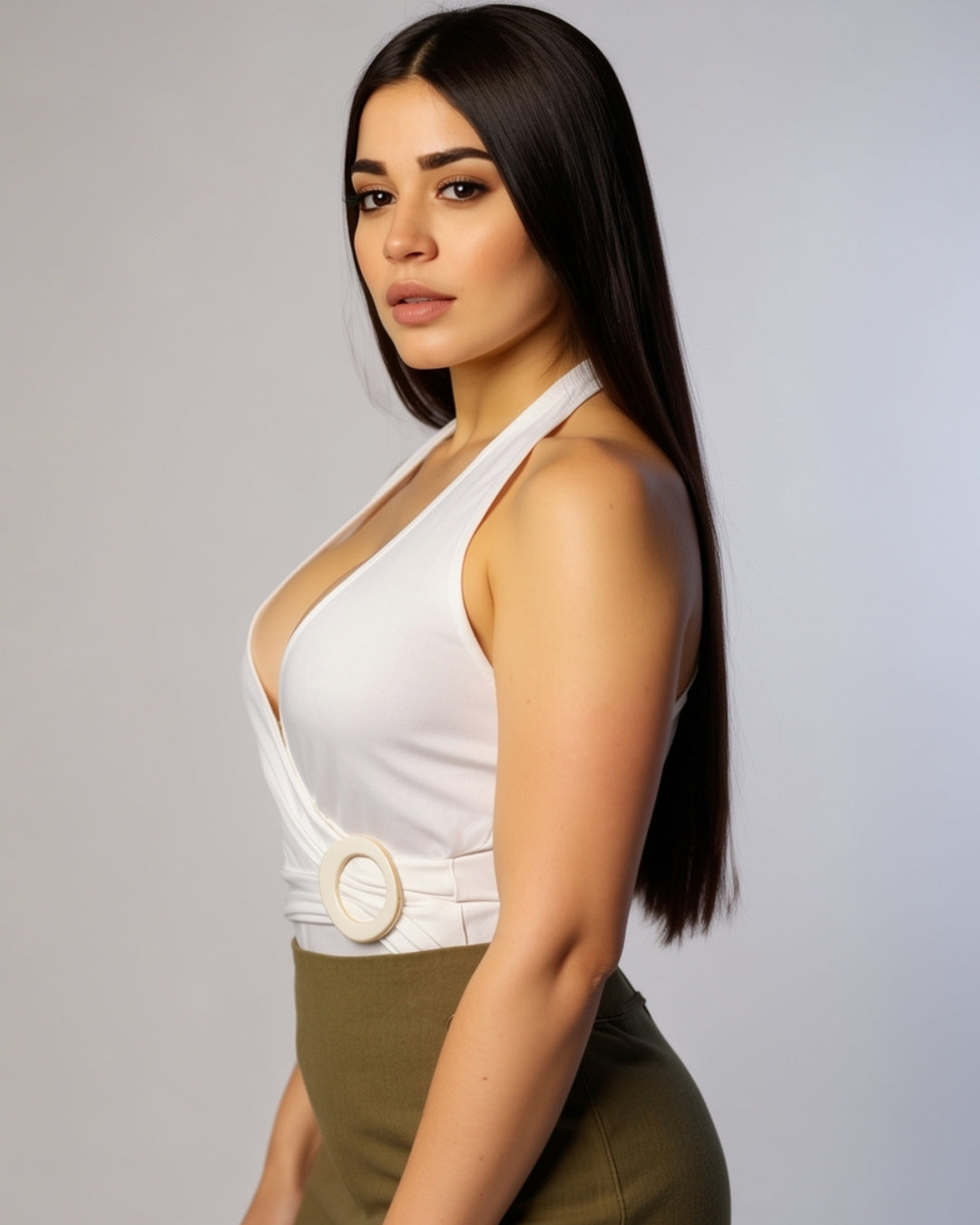 Soleil — body halter con detalle de anillo
