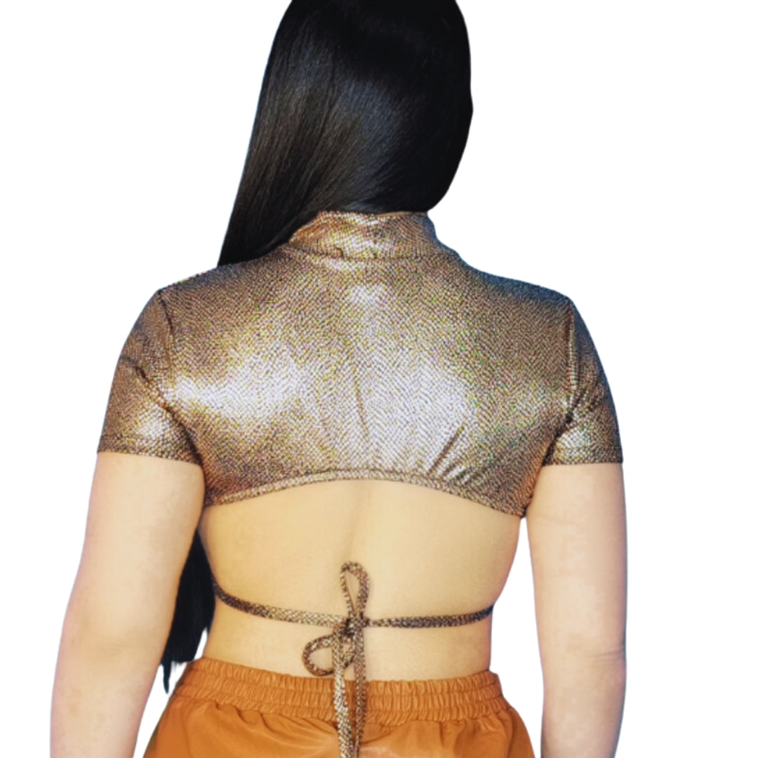 Top metálico
Top cuello alto
Top ajustado mujer
Moda elegante mujer
Top moderno fiesta
Top brillante plateado
Ropa chic premium
Outfits de noche mujer
GV Boutique tops
Ropa sofisticada mujer