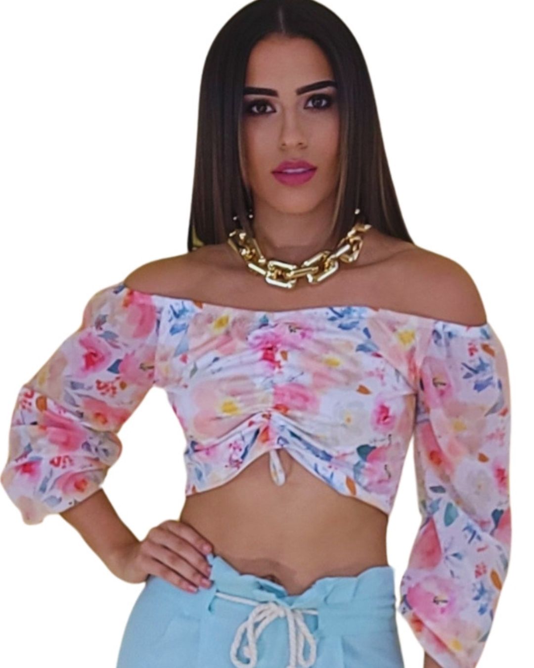 blusa floral
blusa off-shoulder
blusa romántica
blusa fruncida
blusa chic mujer
blusa estampada
blusa de verano
blusa femenina elegante
blusa con mangas sueltas
GV Boutique blusa