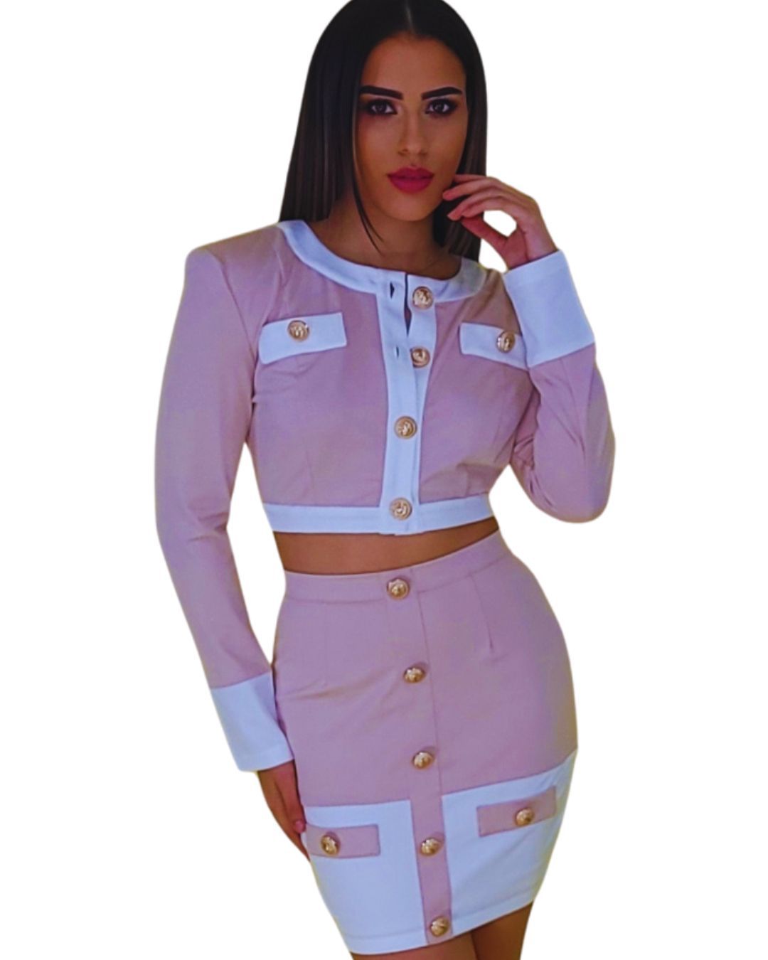 Katerini Set Clásico con Botones Dorados