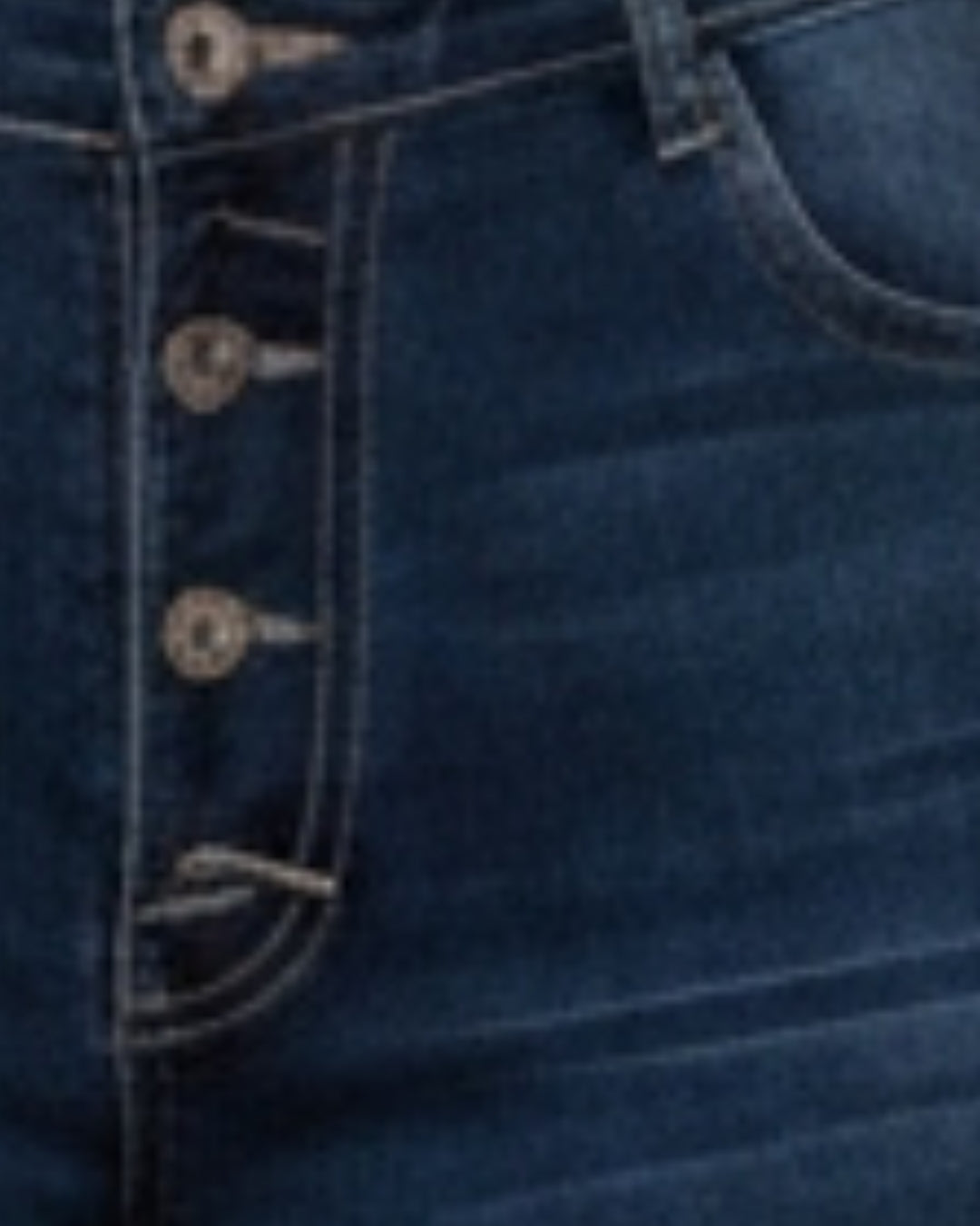 Naya — jean skinny azul oscuro con botones frontales