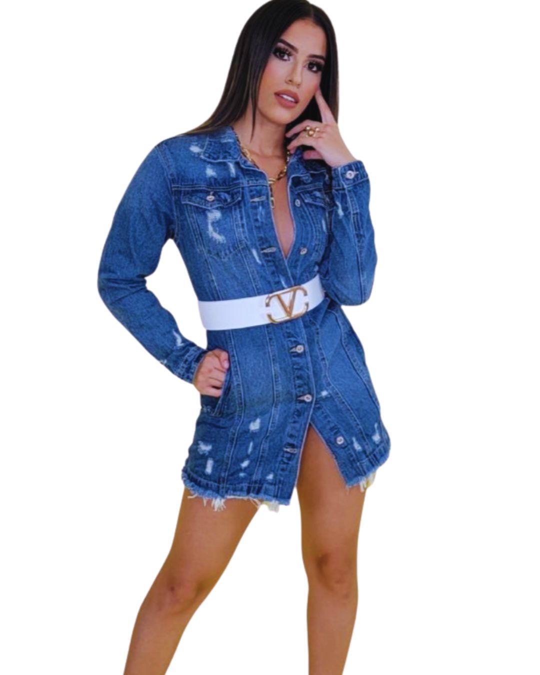 Jacket mahón largo
Chaqueta denim mujer
Jacket con botones
Jacket desgastado
Chaqueta urbana
Denim versátil
Jacket casual chic
Jacket convertible vestido
Moda femenina
GV Boutique