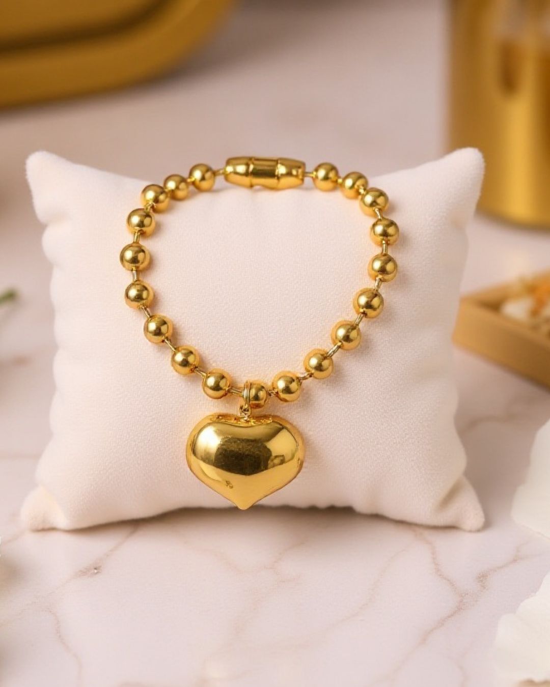 Amore — set de collar y pulsera con encanto de corazón