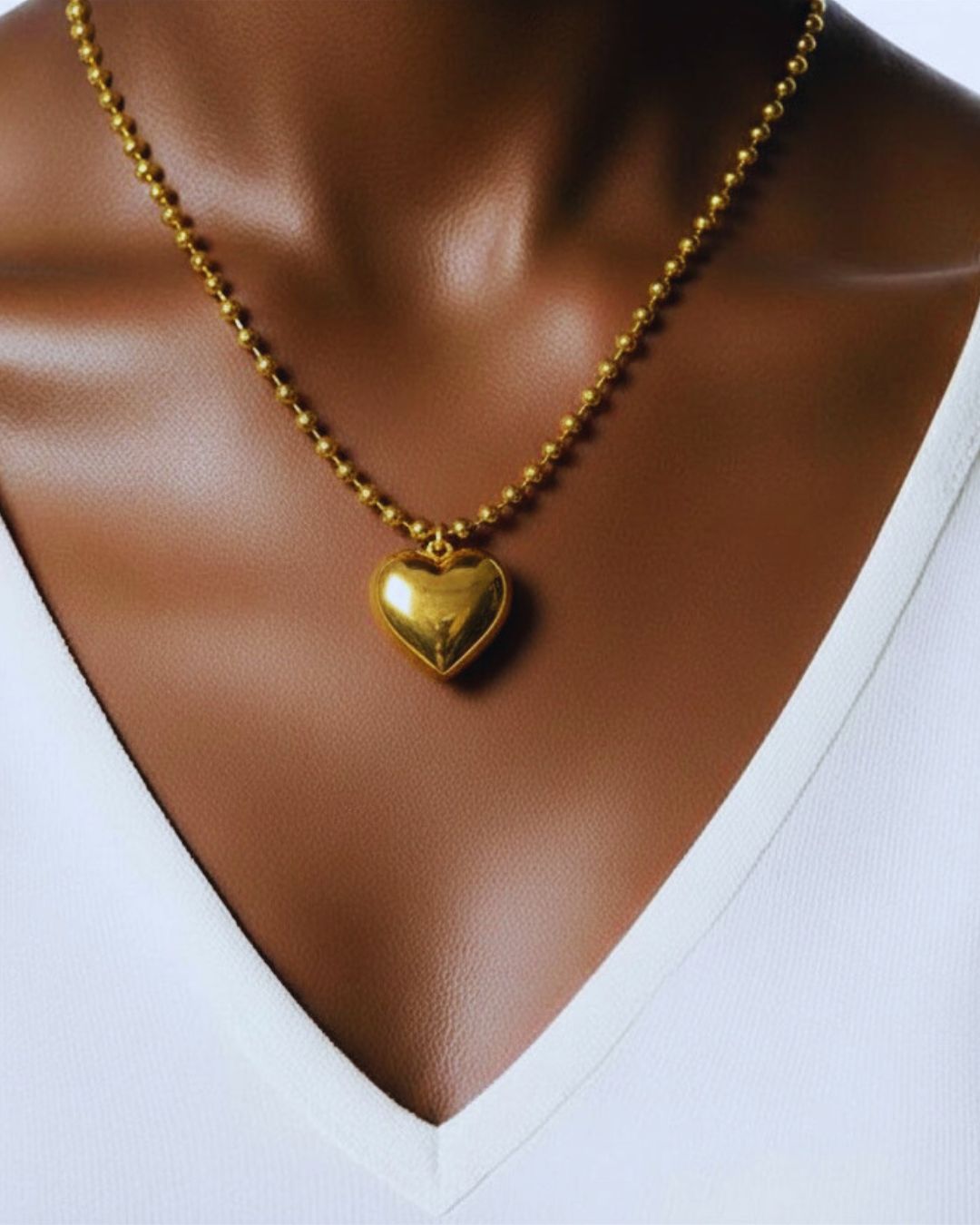 Amore — set de collar y pulsera con encanto de corazón