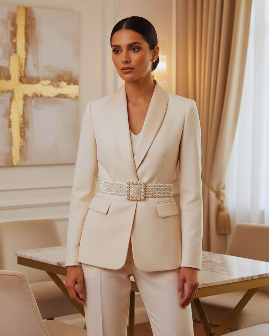 cinturón perlas
belt luxury
accesorios elegantes
fashion latina
cinturón dorado
outfit formal mujer
accesorios premium
waist belt mujer
tendencias moda
GV Boutique