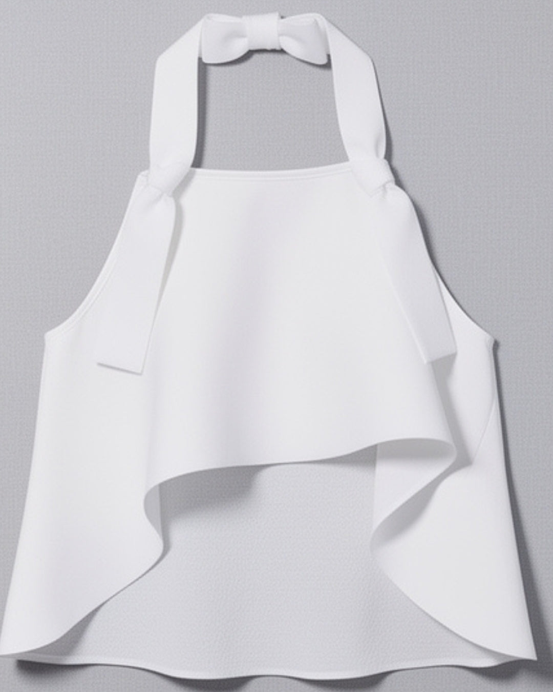 Maison — blusa asimétrica halter blanca elegante