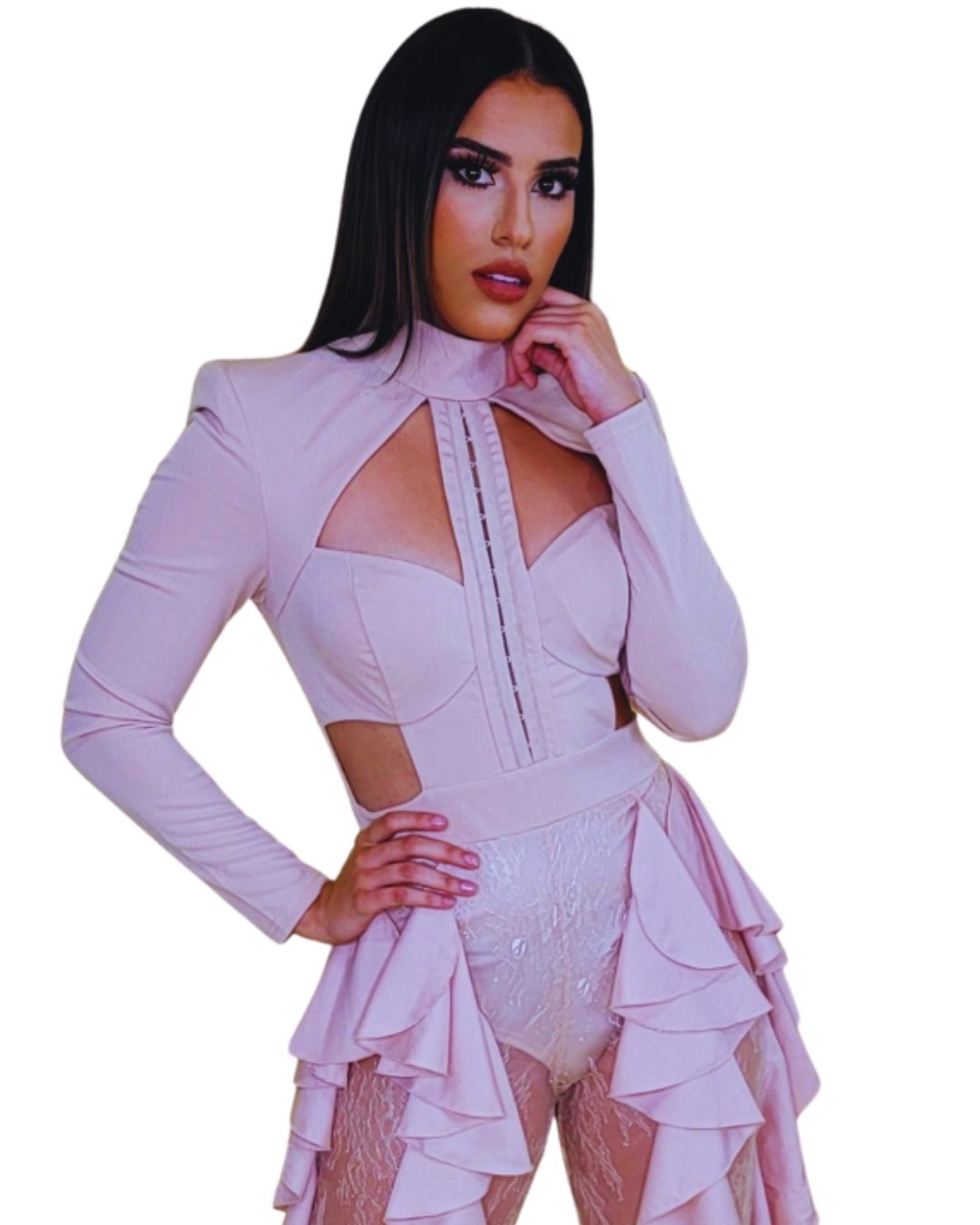 Jumpsuit de encaje
Jumpsuit elegante
Outfit de gala
Moda premium
Jumpsuit con volantes
Estilo sofisticado
Ropa de evento
Tendencia 2025
GV Boutique
Mujeres con poder